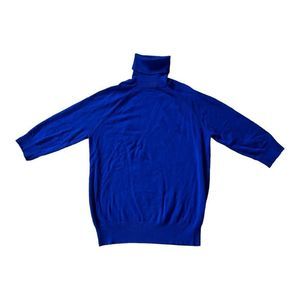 ZARA bright blue turtle neck top short sleeve light sweater size S